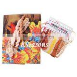 Custom Available Multicolor Flower Pattern Square Throw Pillow Cotton Cross Stitch thumbnail-3