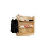 Commercial Garment Display Rack / MDF Four Side Retail Clothes Display Stand Hangers
