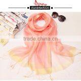 2017 Latest Fashion Organza Scarves Two Layer Silk Scarf Best Selling for Ladies Silk Scarf Hijab Caps thumbnail-6