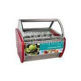 Economical Ice Cream Scoop Display Freezer 12 Trays With Toughen Glass