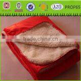 The Red Short Plush Blanket Lambs Wool Blanket Faux Wool Blanket thumbnail-1