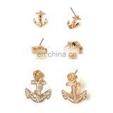 2015 tiny cute sea things anchor earring set