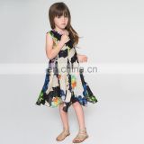Black Floral Fit & Flare Dress & Headband - Toddler & Girls