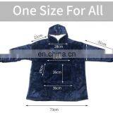 Custom Giant Pocket Design Oversized Sherpa Sweatshirt Wearable Huggle Blankets Hoodie Robe Hooded Blanket for Adults thumbnail-6