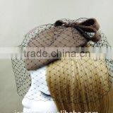 Custom Design Felt Fascinator Hat With Veil Wool Hat For Women thumbnail-3