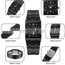 SKMEI 9263 Brand 3ATM Square Dial Men Luxury Wristwatches Stainless Steel Business Quartz Watch thumbnail-4