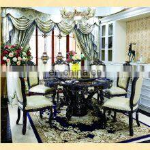 Modern Luxury Marble Top Wooden Round Dining Table Set 6/8 Chairs thumbnail-4