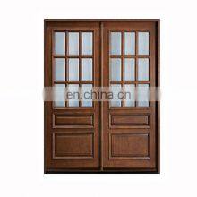 Modern Solid Mahogany Wood Front Door With Glass Best Paint for Wood Panel Partition Entry Doors thumbnail-2