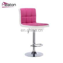China Wholesale Most Popular Cheap Kitchen Luxury Pink Bar Stool With Backrest Supplier thumbnail-2