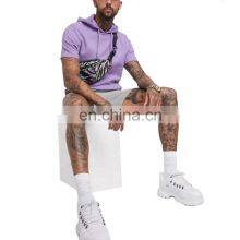 Custom Color Elastic Mens Purple T Shirts Short Sleeve Men's Hoodies Tshirt Pocket Tshirt In Bulk thumbnail-4