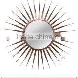 copper round wall mirror frame manufacture / decorative wall mirror frame from india