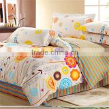Top quality 100%polyester printed peach skin bedding fabric