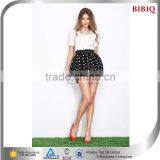 Cheap Fashion Women's White Polka Dot Spot Print Short Sleeve One-piece Casual Dress thumbnail-1