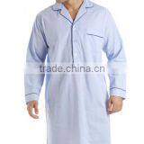 Hot Sale Men's Thermal Long Sleeve Cotton Check Knitted Stripe Nightshirt thumbnail-4