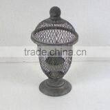 KS4210F- Metal Wire Cage Candle Holder W/stand thumbnail-1