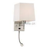 Cloth Shade Wall Lamp With LED Reading for Bedroom Room and Hotel thumbnail-1