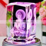 personalized 3d laser crystal engraving with Buddha for sale