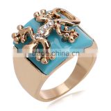 Fashion Cubic Zirconia 18k Gold Plating Austrian Crystal Zircon Cz Gecko Ring