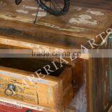 ANTIQUE RECYCLE WOOD TV CABINET WITH 4 DRAWERS, thumbnail-3