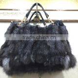 Women's Silver Fox Fur Handbag /winter Fur Handbag thumbnail-1