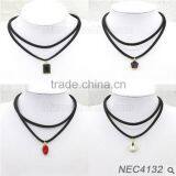 2016 Fashion Black Velvet Layer Chain Stretch Tattoo Choker Necklace Gold Layered Chain Necklace Quality Choice thumbnail-3