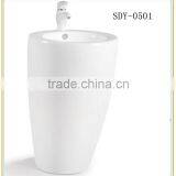 Whole Sale Ceramic Wash Sink Big Size Bathroom Pedestal Hand Wash One Piece Basin thumbnail-1