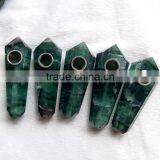 Natural Green Fluorite Crystal Quartz Smoking Pipes
