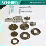 stainless steel handrail post base plate with three hole