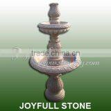 Carved Granite Fountain, 2 Tiers Free Standing Granite Fountain thumbnail-1