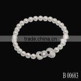 Exquisite Jewelry Designs Adjustable Plastic Pearl Love Bracelet thumbnail-4