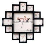Wall Clock With 12 Photo Frame