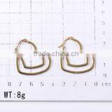 18 k Gold Plated Magnetic Stainless Steel Heart Shaped Huggie Earrings for Bride thumbnail-2
