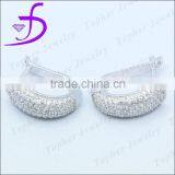 925 Silver Ring Type Earring Factory Direct Sale Rhodium / Silver Plated thumbnail-1