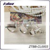 DIY Jewelry Of Silver Plated Round Copper Cufflink Blanks thumbnail-1