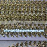 10 Yard/lot 2cm Leaf With Clear Crystal Rhinestone Cup Chain thumbnail-1