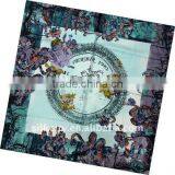 Laday's Lastest Winter Print Square Silk Scarf thumbnail-1