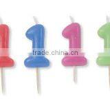 Wholesale Birthday Pick Candles - 1 Solid Color Number Candles Solid Color Partyware Party Supplies thumbnail-1