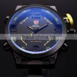 Military SHARK Analog LED Stainless Steel Sport Quartz Wrist Men Digital Watch thumbnail-5