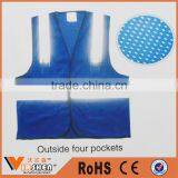 Cheap Adjustable Polyester Mesh Blue hi Vis Reflective Safety Vest thumbnail-4