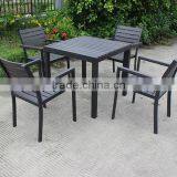 Elegant Modern Plastic Wood Dining Set thumbnail-2