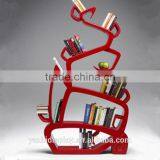 Modern Fiberglass Red Bookcase for Home Decoration thumbnail-3