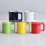 2016 Hot Sale Square Handle Solid Color Ceramic Coffee Mug