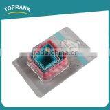 Toprank Colorful 5PCS Plastic Square Cookie Cutter Set,Cake Decorating Tools Fondant Cake Plunger Cutter thumbnail-2