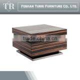 Modern Ebony Veneer MDF Base TV Stand With Natural Travertine Top thumbnail-4