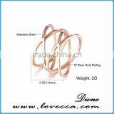Wholesale New Design Knot 316l Stainless Steel Rose Gold Plated Finger Ring thumbnail-5