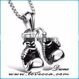 2017 Trending Fashion Stainless Steel Glove Boxing Gold Plated Men's Pendant Necklace thumbnail-2