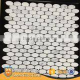 Oscar White Marble Tile Oval Mosaic for Flooring