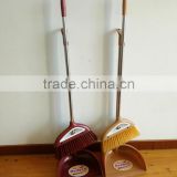 high quality coffee color Cleaning items plastic dustpan with metal stick