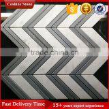 Popular Chevron Shaped Mixed Color Marble Stone Polished Mosaic Tiles thumbnail-2