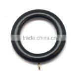 Circle Wood Curtain Rod Ring With Screw Eyelet, Black Wood, ID40mm/OD65mm thumbnail-1